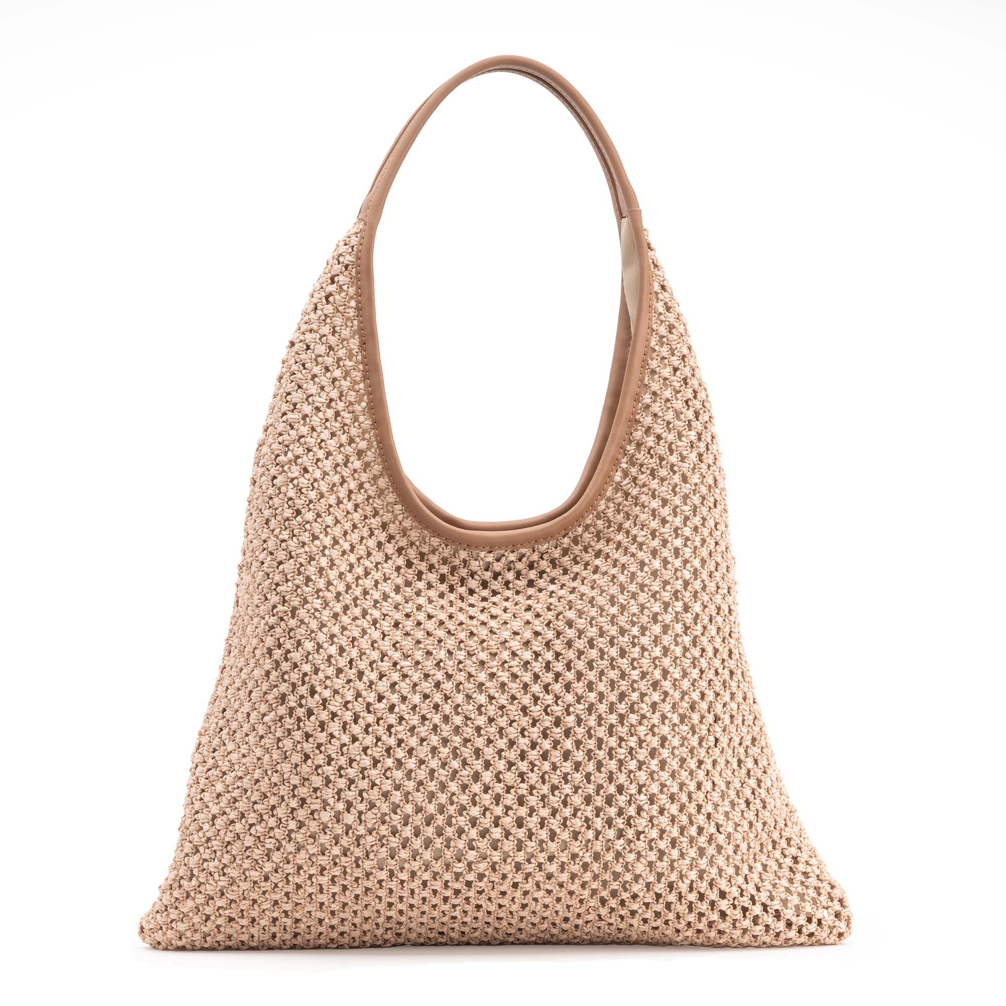 Capri Leather & straw Hazelnut