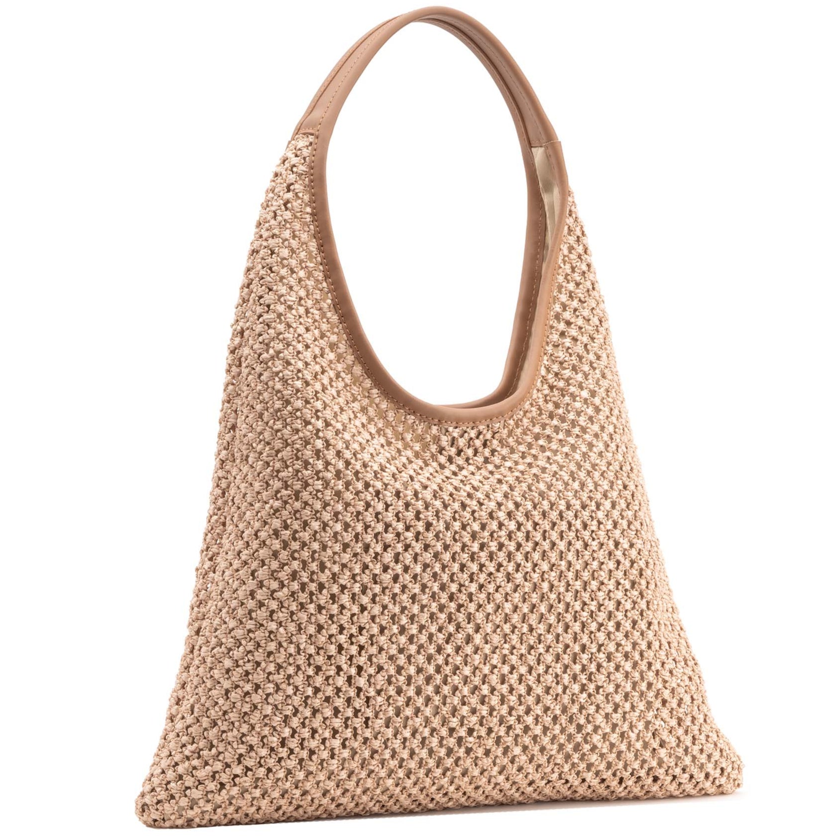 Capri Leather & straw Hazelnut