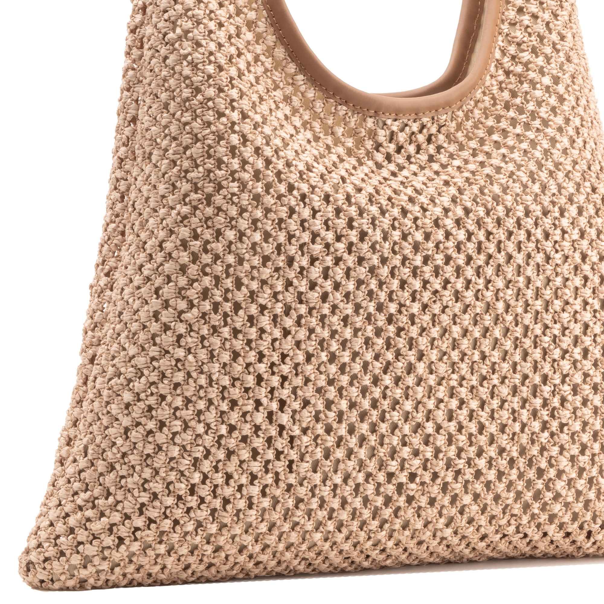 Capri Leather & straw Hazelnut