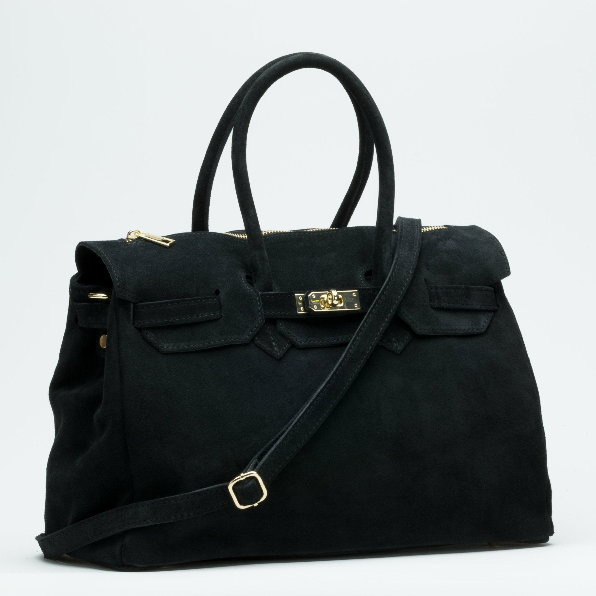 BERLIS MAXI 40 pelle suede scamosciata - nero