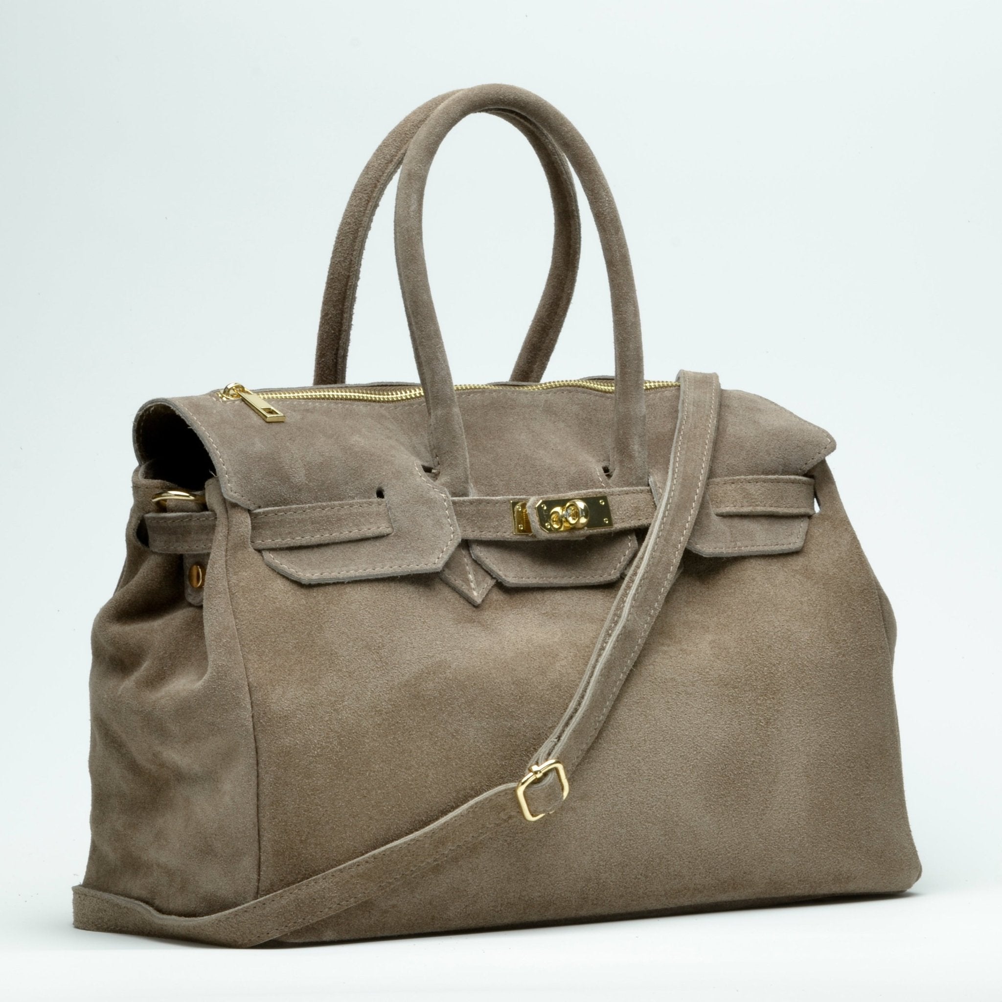 BERLIS MAXI 40 pelle suede scamosciata - taupe