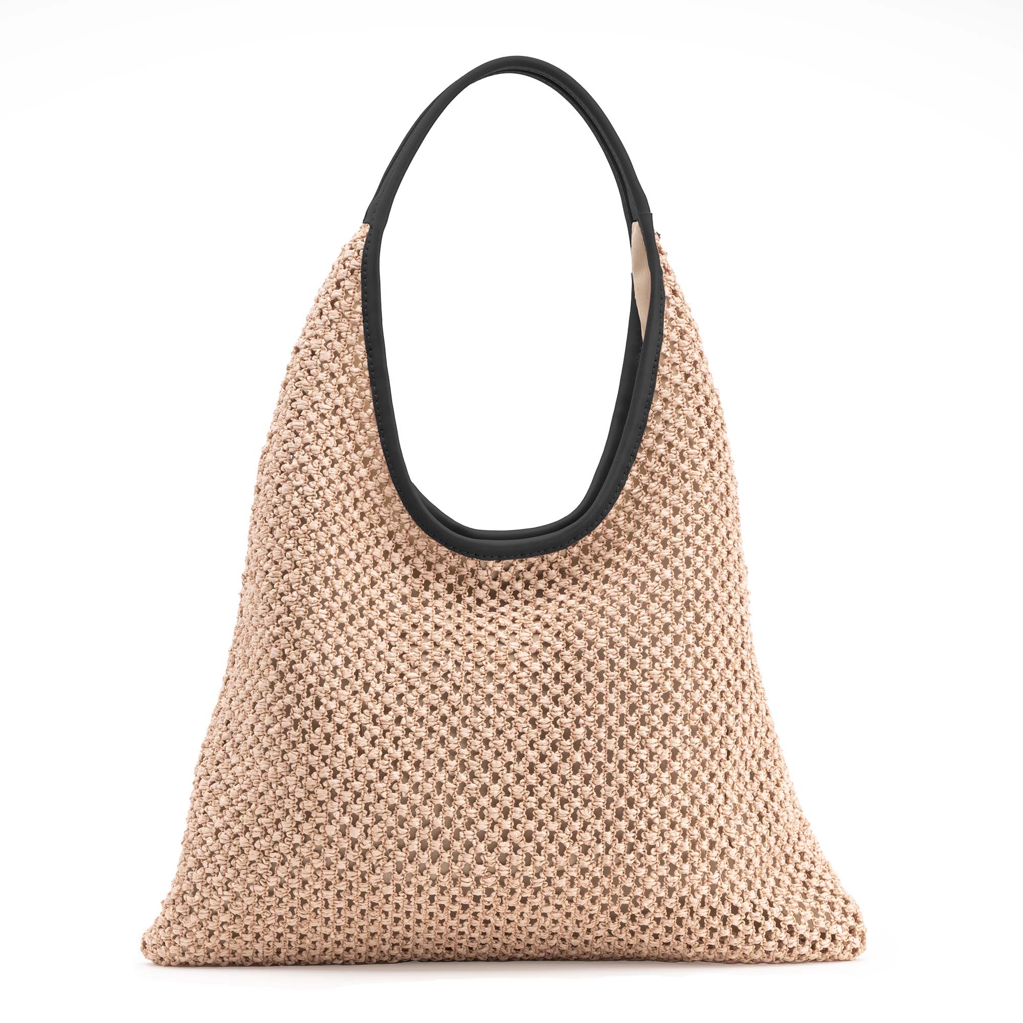 Capri Leather & straw Black