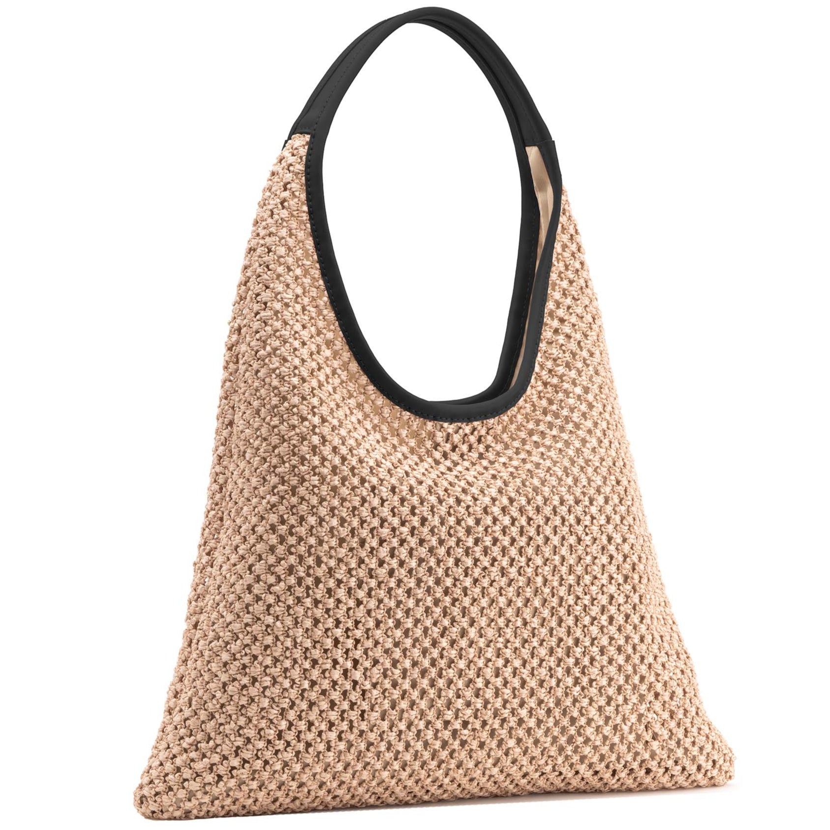 Capri Leather & straw Black