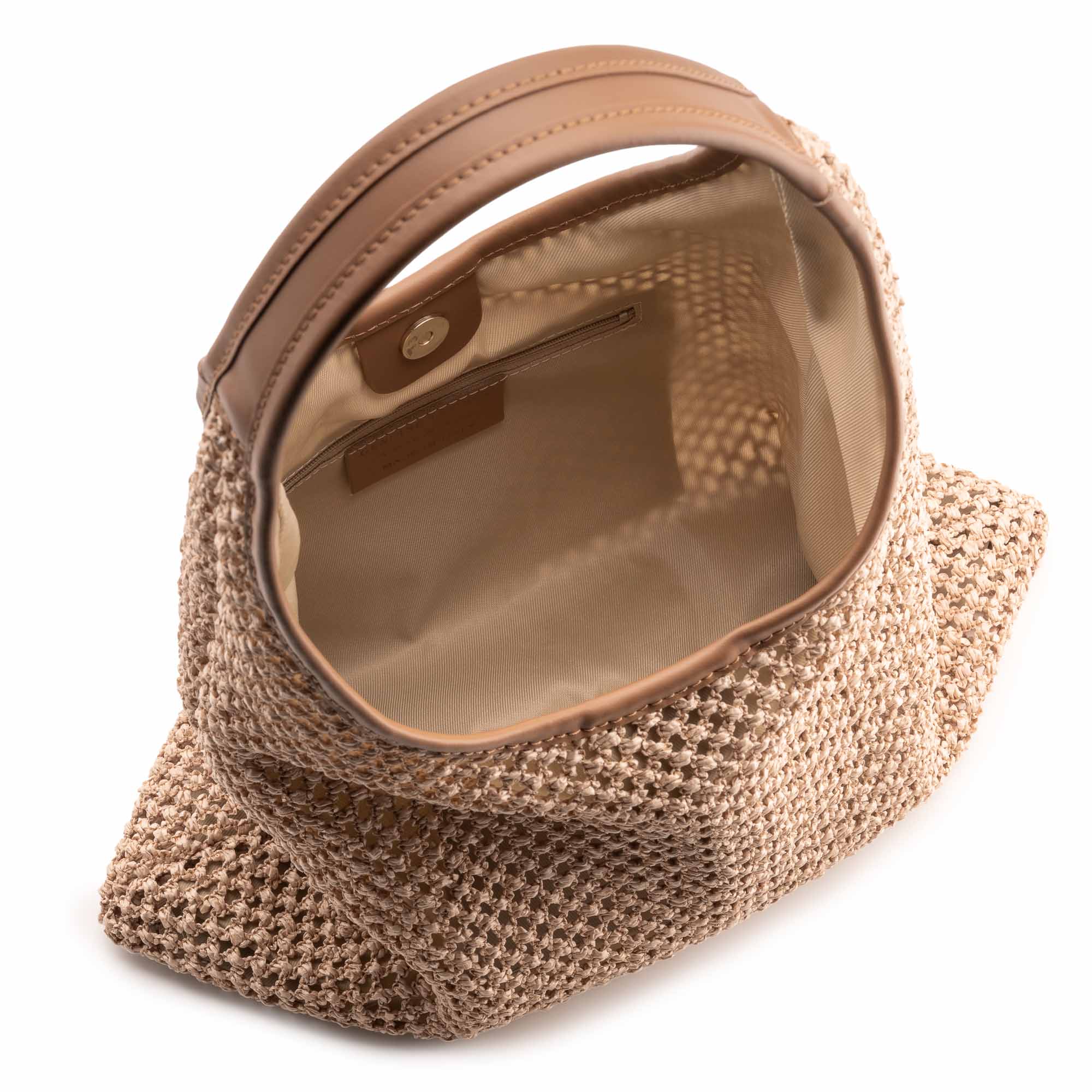 Capri Leather & straw Hazelnut