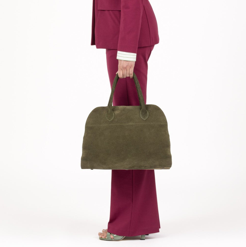SOFT MILANO Leather Suède - Green Olive