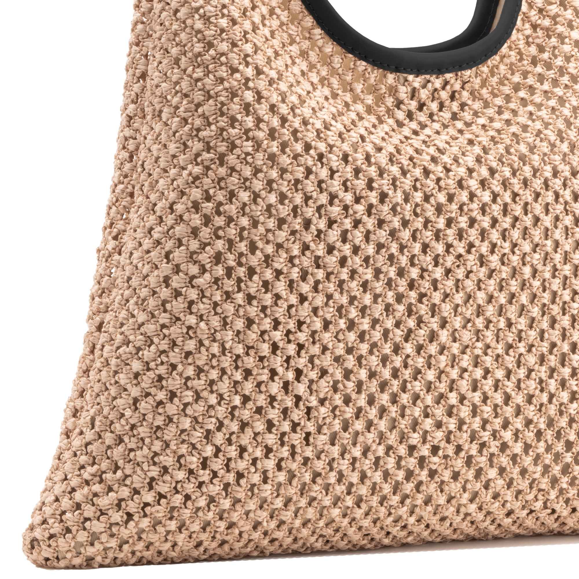Capri Leather & straw Black
