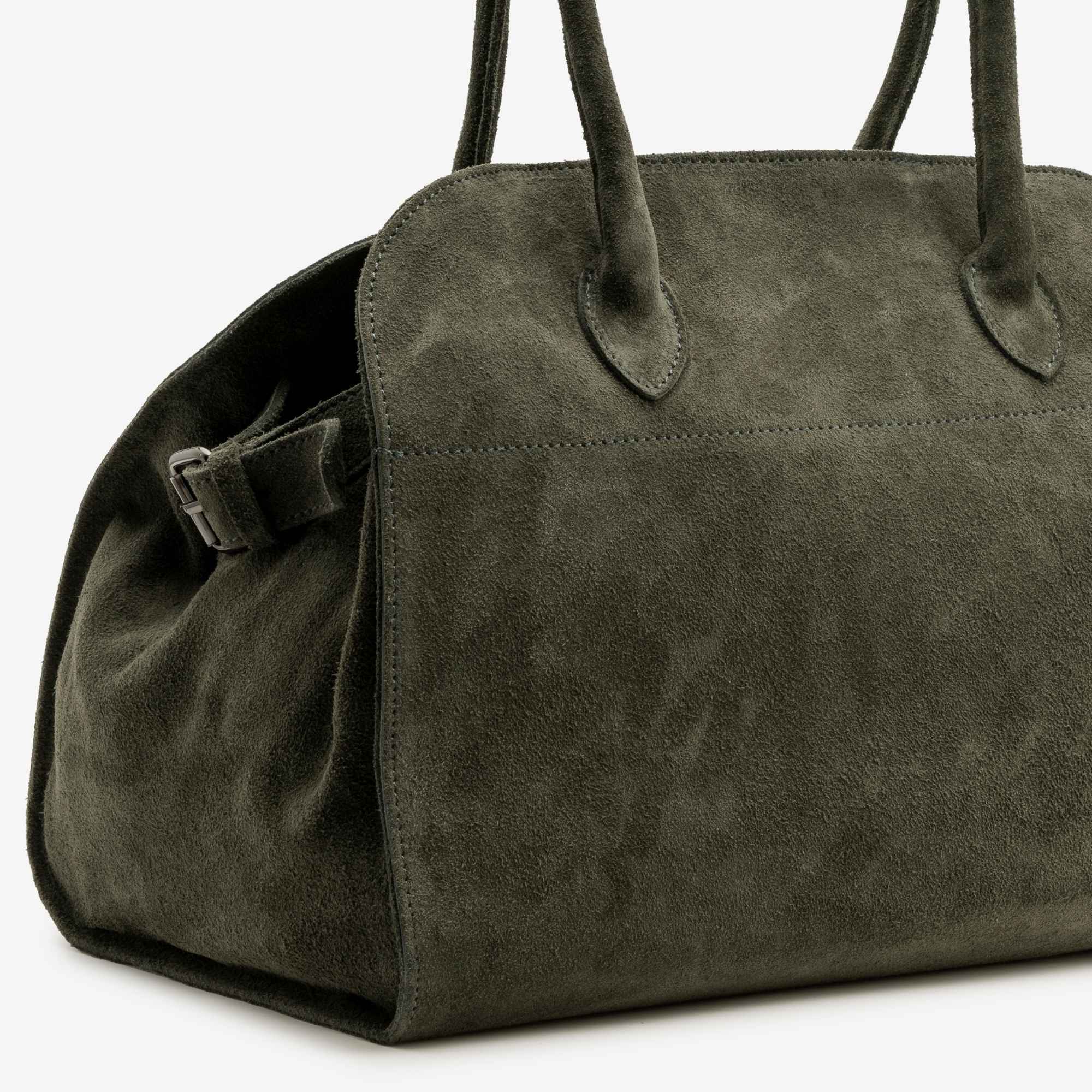 SOFT MILANO Leather Suède - Green Olive
