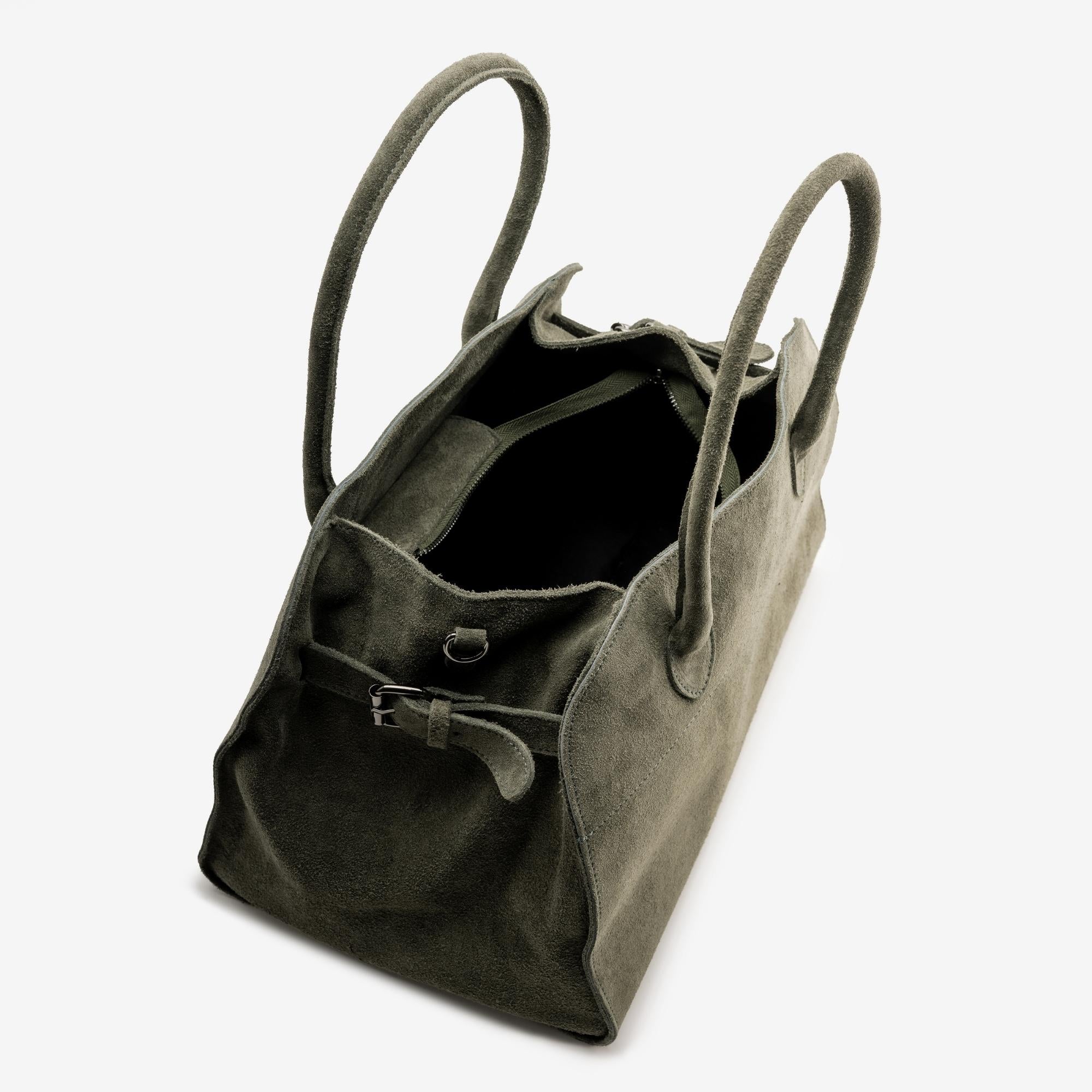 SOFT MILANO Leather Suède - Green Olive